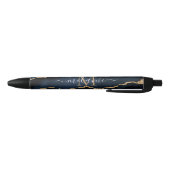 Agate Navy Blue Gold Edelstein Marmormonogramm Pen Kugelschreiber (Unterseite)