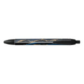 Agate Navy Blue Gold Edelstein Marmormonogramm Pen Kugelschreiber (Rückseite)