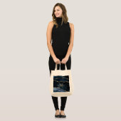 Agate Navy Blue Gold Gemstone Marmormonogramm Name Tragetasche (Vorderseite (Model))