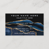 Agate Navy Blue Gold Geode Gemstone Business Card Visitenkarte (Vorderseite)