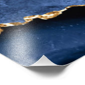 Agate Navy Blue Gold Glitzer Gemstone Individuelle Fotodruck (Ecke)