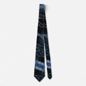 Agate Navy Blue Gold Glitzer Gemstone Neck Tie Krawatte (Vorderseite)