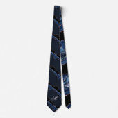 Agate Navy Blue Gold Glitzer Luxus Monogram Krawatte (Vorderseite)