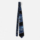 Agate Navy Blue Gold Glitzer Luxus Monogram Krawatte (Rückseite)
