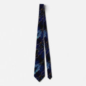 Agate Navy Blue Gold Glitzer Marble Neck Tie Krawatte (Vorderseite)