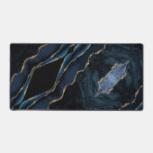 Agate Navy Blue Gold Glitzer Marmorschreibmatte Schreibtischunterlage (Vorderseite)