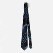 Agate Navy Blue Gold Glitzer Neck Tie Elegant Krawatte (Vorderseite)