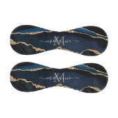Agate Navy Blue Gold Individuelle Name Letter Base Baseball (Paneele)
