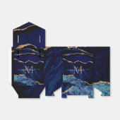 Agate Navy Blue Gold Marble Individuelle Name Gesc Geschenkschachtel (Ungefaltet)