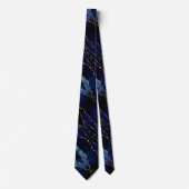 Agate Navy Blue Gold Marble Neck Tie Elegant Krawatte (Vorderseite)