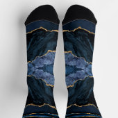 Agate Navy Blue Gold Marmor Edelsteinsocken Socken (Oben)