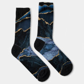 Agate Navy Blue Gold Marmor Edelsteinsocken Socken (Rechts)