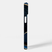 Agate Navy Blue Gold Marmor Ihr Name Letter Gesche Case-Mate iPhone Hülle (Rückseite / Rechts)
