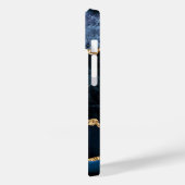 Agate Navy Blue Gold Marmor Ihr Name Letter Gesche Case-Mate iPhone Hülle (Rückseite / Links)