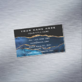 Agate Navy Blue Gold Marmor Magnetic Business Card Magnetische Visitenkarte (Beispiel)