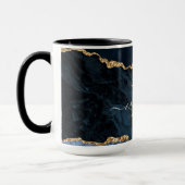 Agate Navy Blue Gold Marmor Name Letter Tasse Gesc (Links)