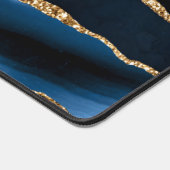 Agate Navy Blue Gold Marmor Schreibtischunterlage (Ecke)