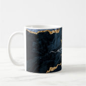 Agate Navy Blue Gold Marmor Tasse Geben Sie Ihren (Links)