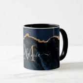 Agate Navy Blue Gold Marmor Tasse Individuelle Nam (VorderseiteRechts)