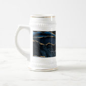 Agate Navy Blue Gold Marmorname Letter Beer Stein Bierglas (Links)