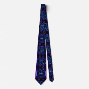Agate Navy Blue Lila Gold Marble Neck Tie Krawatte