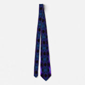 Agate Navy Blue Lila Gold Marble Neck Tie Krawatte (Rückseite)