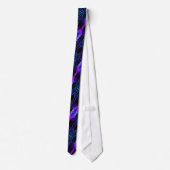 Agate Navy Blue Neon Violet Gold Neck Tie Krawatte (Rückseite)