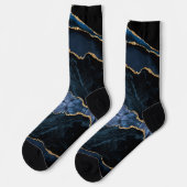 Agate Navy Blue Socken mit Gold Glitzer Marmor (Linkes Detail)