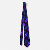 Agate Navy Lila Neon Lights Gold Neck Tie Krawatte (Rückseite)