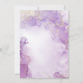 Agate Navy Lila und Gold 21. Geburtstag Einladung (Rückseite)