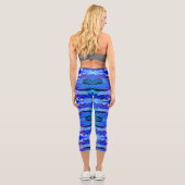 Agate Neon Blue Gold Glitzer Marbella Capri Leggin (Rückseite)