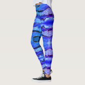 Agate Neon Blue Gold Glitzer Marble Leggings (Links)