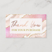 Agate on Pink Glitzer Vielen Dank für Ihren Einkau Visitenkarte (Vorderseite)