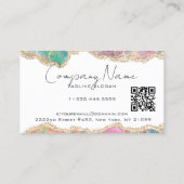 Agate Opal Borders Overlays Visitenkarte (Rückseite)