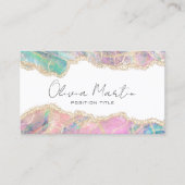 Agate Opal Borders Overlays Visitenkarte (Vorderseite)