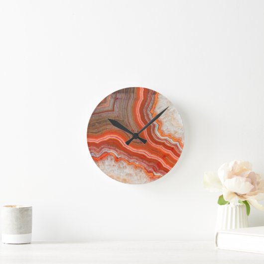Agate orange runde wanduhr (Zuhause)