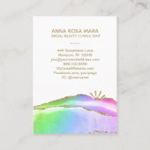 *~* Agate Pastell Rainbow Gold Glitzer Veins Visitenkarte (Rückseite)
