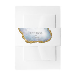 Agate Pearl Gold Wedding Einladungsbanderole