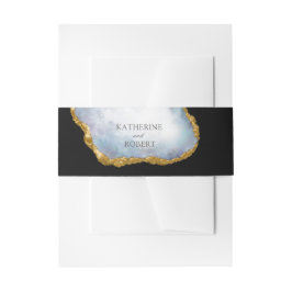 Agate Pearl Gold Wedding Einladungsbanderole