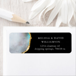Agate Pearl Golden Return Address Label