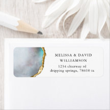 Agate Pearl Golden Return Address Label