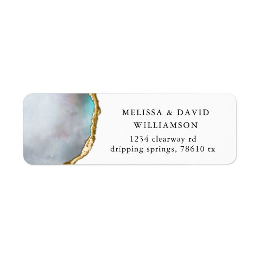 Agate Pearl Golden Return Address Label (Vorne)