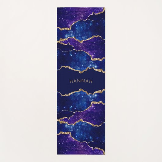 Agate Purple Celestial Custom Name Yogamatte (Vorderseite)