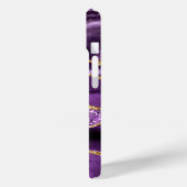 Agate Purple Gold Marble Custom Name iPhone Case (Rückseite / Links)