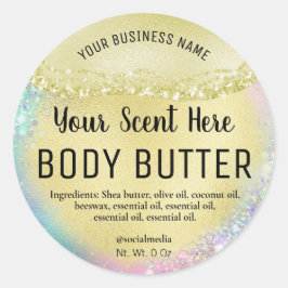 Agate Rainbow-farbene Body Butter Labels Runder Aufkleber