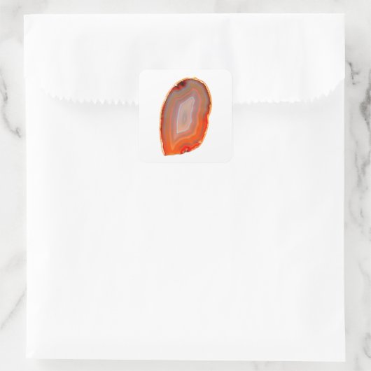 Agate Red Quadratischer Aufkleber (Tasche)