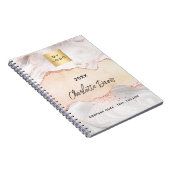 Agate Rose Gold Business Logo elegant Notizblock (Rechte Seite)