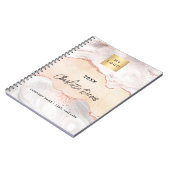 Agate Rose Gold Business Logo elegant Notizblock (Linke Seite)