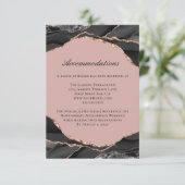Agate Rose Gold Foil Hochzeitsunterkünfte Begleitkarte (Stehend Vorderseite)