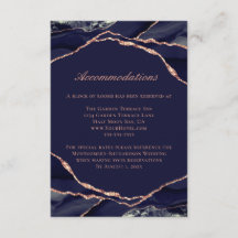 Agate Rose Gold Foil Navy Hochzeitsunterkünfte